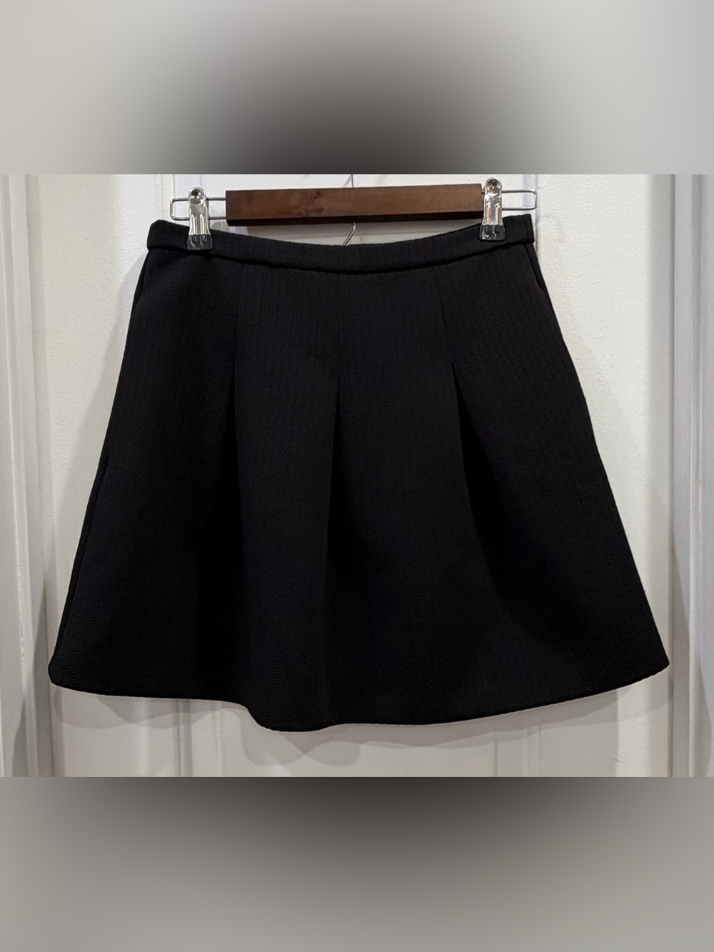 Madewell Black Circle Mini Skirt with Pleats Size 0